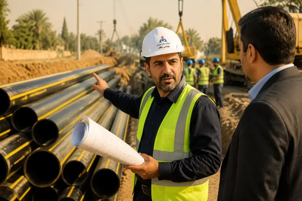 مهندس ناظر و مشاوره انتخاب لوله پلی اتیلن مناسب برای پروژه گاز رسانی