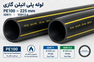 لوله پلی اتیلن گازی ۲۲۵ میلیمتر PE100