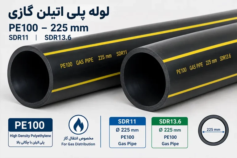 لوله پلی اتیلن گازی ۲۲۵ میلیمتر PE100