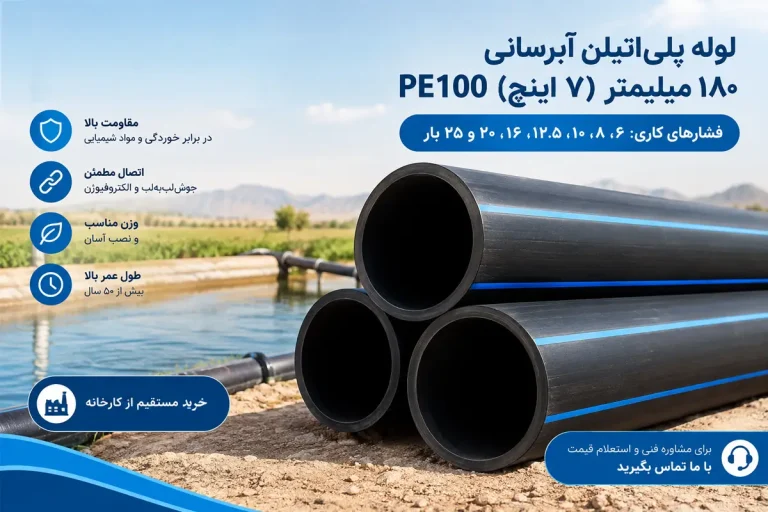 لوله پلی اتیلن آبرسانی 180 میلیمتر (7 اینچ) PE100