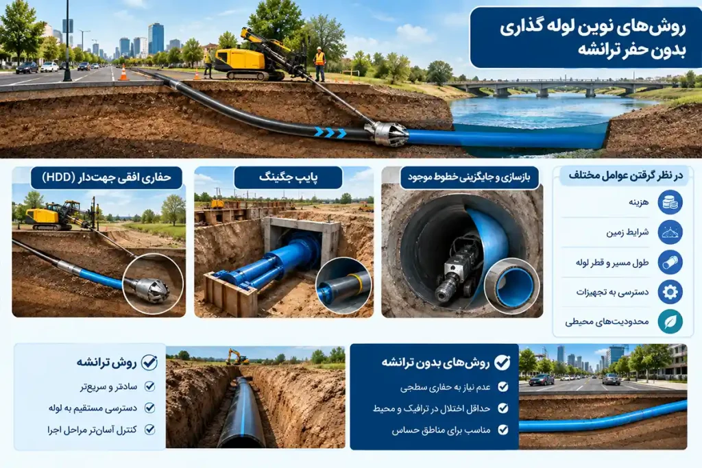 روشهای نوین لوله گذاری بدون حفر ترانشه