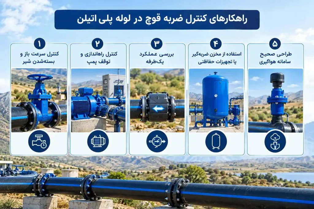 راهکارهای کنترل ضربه قوچ در لوله پلی‌ اتیلن 